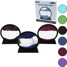 Calperia 7 Inç - 17.5cm Renkli Sulu Cam Kum Saati Hareketli Ayna Modeli (5047)