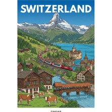 Pixaflair - Switzerland - Tablo - Çerçevesiz Dekor Poster