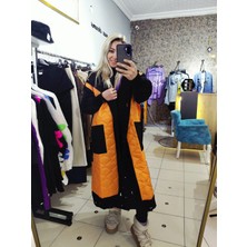 Turuncu Kapitone Modal Hırka