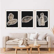Pixaflair - Statue - Ev Dekor Poster - Çerçevesiz 3'lü Tablo Seti
