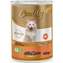 Cuddy Parça Somon Etli Yetişkin Kedi Konservesi 400 G 12 Adet