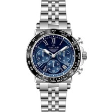 Nacar Safir Cam Spor Gümüş - Mavi Erkek Kol Saati NC34-29B843-ALBM