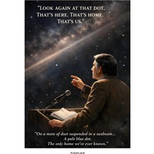 Pixaflair - Carl Sagan - Pale Blue Dot - Tablo - Çerçevesiz Dekor Poster
