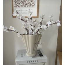 Seramik Bej Buket Vazo (Muadil Marka)