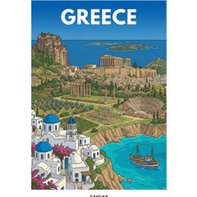 Pixaflair - Greece - Tablo - Çerçevesiz Dekor Poster