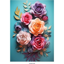 Pixaflair - Colourful Flowers - Tablo - Çerçevesiz Dekor Poster