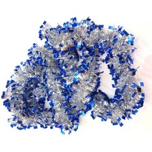 Indispensablely Gümüş Renk 4 cm Genişlik Garland Çift Renk Süs 180 cm