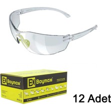 Baymax S-1100 Quattro Koruyucu Iş Gözlüğü Şeffaf | 12 Adet / 1 Kutu