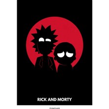 Pixaflair - Rick And Morty - Minimal - Çerçevesiz Film Poster