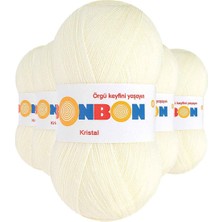 Maarketim 5 Adet Kristal El Örgü Lif İpi Açık Krem