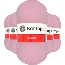 Maarketim 5 Adet Kristal Çift Katlı El Örgü Lif İpi Bebe Pembe