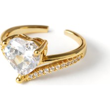 Formzen 316L Paslanmaz Çelik Zarif Işıltı Zirkon Taşlı Ayarlanabilir Yüzük – Modern & Şık Tasarım