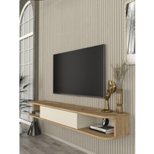 Dekorister Cross Tv Sehpası Sepet - Kumtaşı 150 cm