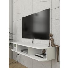 Dekorister Bask Tv Sehpası Beyaz 120 cm