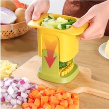 Duffa Pratik Sebze Doğrayıcı ve Dilimleyici Kesici, Manual Bıçaklı Sebze Dilimleyici, Küp Doğrama Aparat