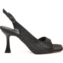 Ayakmod Siyah Saten Hafif Kadın Abiye Ayakkabı 655500 Z