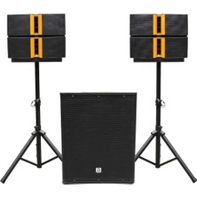 Shile PRZZ12AU 1200W Rms Aktif Ses Sistemi 18" Subwoofer 120OZ 4 Satellite Kule Seti Dsp Kontrollü Bluetooth/tws/mp3 Full Paket