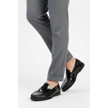 Deriderim Erkek Siyah Rugan Ayakkabı