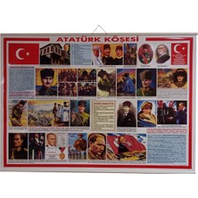 And Atatürk Köşesi Levhası 70 x 100 cm Askılı ve Çıtalı Kolayca Duvara Asılabilir