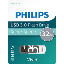 Philips Phılıps FM32FD00B, 32GB, USB 3.0, Vivid, Gölge Grisi, Flash Disk