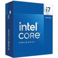 Intel I7-14700K 20 Core, 3.40GHZ, 33MB, 253W, LGA1700, 14.nesil, Box, (Dahili Grafik Var, Fan Yok)