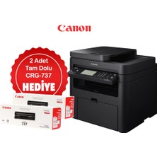 Canon I-Sensys MF237W, Lazer Yazıcı, Tarayıcı, Fotokopi, Fax, Wifi, Lan + Orijinal 2 Adet CRG737