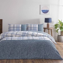 Taç Flanel Kışlık -Ares Mavi- Lastikli Çarşaflı Tek Kişilik Nevresim Takımı