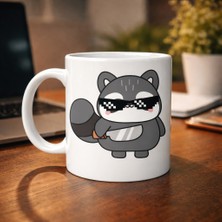 Youday Accessories Cool Rakun Tasarımlı Porselen Kupa Model 82 – Eğlenceli, Karizmatik ve Dikkat Çekici Kahve Kup