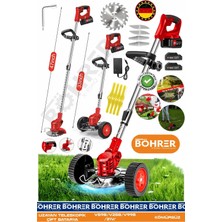 Böhrer 21V BA011140K Akülü Çim Biçme Makinesi - Şarjlı Ot Kesme Ve Kenar Düzeltme Makinesi + Çift Akülü Set