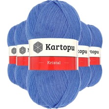 Maarketim 5 Adet Kristal Çift Katlı El Örgü Lif İpi Koyu Mavi