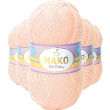 Maarketim 5 Adet Elite Baby El Örgü İpi Tüylenmeyen Bebek Yünü Soft Şeftali