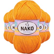 Maarketim 5 Adet Elite Baby El Örgü İpi Tüylenmeyen Bebek Yünü Portakal Kabuğu