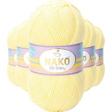 Maarketim 5 Adet Elite Baby El Örgü İpi Tüylenmeyen Bebek Yünü Limonata