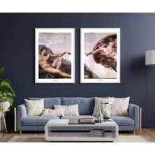 Pixaflair - Adam - Ev Dekor Poster - Çerçevesiz 2'li Tablo Seti