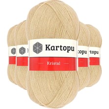 Maarketim 5 Adet Kristal Çift Katlı El Örgü Lif İpi Sütlü Kahve