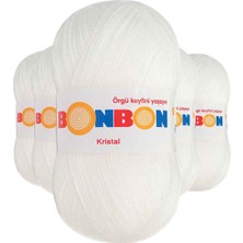 Maarketim 5 Adet Kristal El Örgü Lif İpi Beyaz