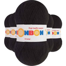 Maarketim 5 Adet Kristal El Örgü Lif İpi Siyah