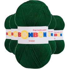 Maarketim 5 Adet Kristal El Örgü Lif İpi Koyu Yeşil