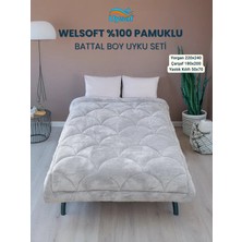 Uysal Yorgan Welsoft Akfil Midye Desen Battal Boy Uyku Seti
