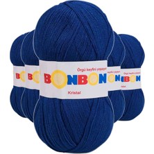 Maarketim 5 Adet Kristal El Örgü Lif İpi Mavi