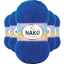 Maarketim 5 Adet Elite Baby El Örgü İpi Tüylenmeyen Bebek Yünü Saks Mavi