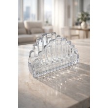 Grandora 2'li Cam Peçetelik – Şeffaf Dekoratif Lüks Kristal Görünümlü Peçete Tutucu (EN:12CM, Boy: 12CM)