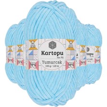 Maarketim 5 Adet Yumurcak Kadife El Örgü İpi Açık Turkuaz