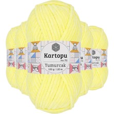 Maarketim 5 Adet Yumurcak Kadife El Örgü İpi Sarı