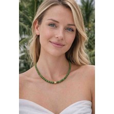 Cunda Doğal Taş Design Yeşim Doğal Taş Kolye (Kanada Yeşimi )