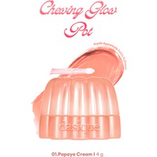 Dasique Esnek Jel Dokulu, Nemlendirici, Parlak Bitişli Ruj & Allık Dasıque Chewing Glow Pot 01 Papaya Cream