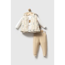 Bubbles Sevimli Kaykaylı Tavşan Erkek Bebek Yelekli Takım