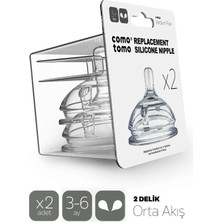 Najmaddin Comotomo Silikon 2'li Biberon Emziği Orta Akış 3-6 Ay