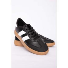 SRC Yan Şerit Detaylı Sneaker Spor Ayakkabı Siyah