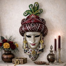 Uretti - Hülya 6683 2799 El Yapımı Maskeli Çingene Melek Duvar Maskesi / Dekoratif Obje - 28X12 cm